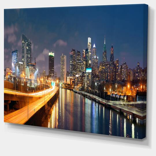 Designart - Philadelphia Skyline at Night